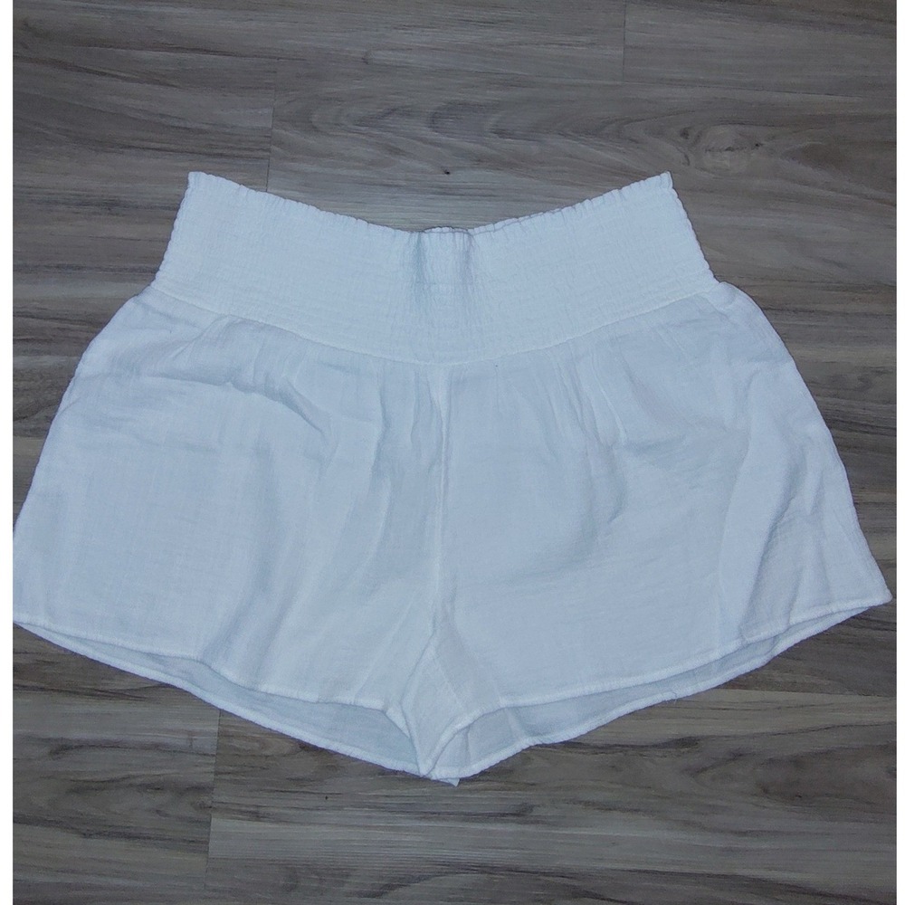 Vineyard Vines Womens White Cotton Gauze Smocked Waist Beach Shorts Small